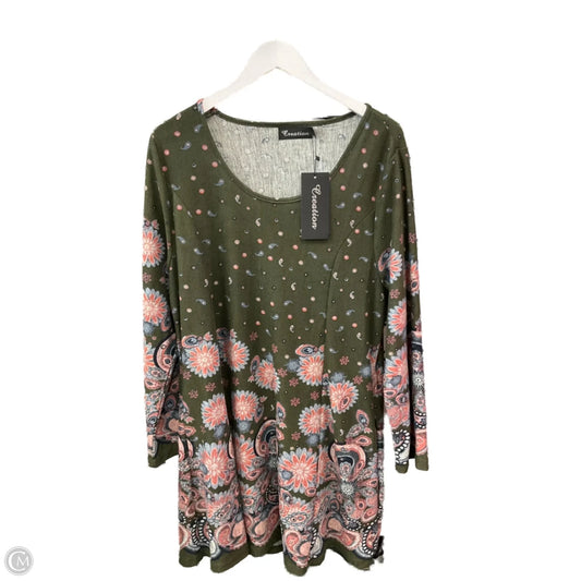 Tunic Long Sleeve By Clothes Mentor In Green, Size: Xxl