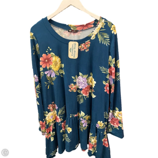 Tunic Long Sleeve By Clothes Mentor In Blue, Size: 2x