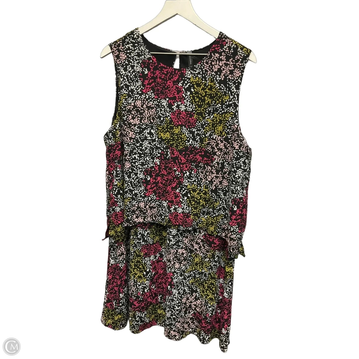 Dress Casual Short By Massini In Black & Pink, Size: 1x