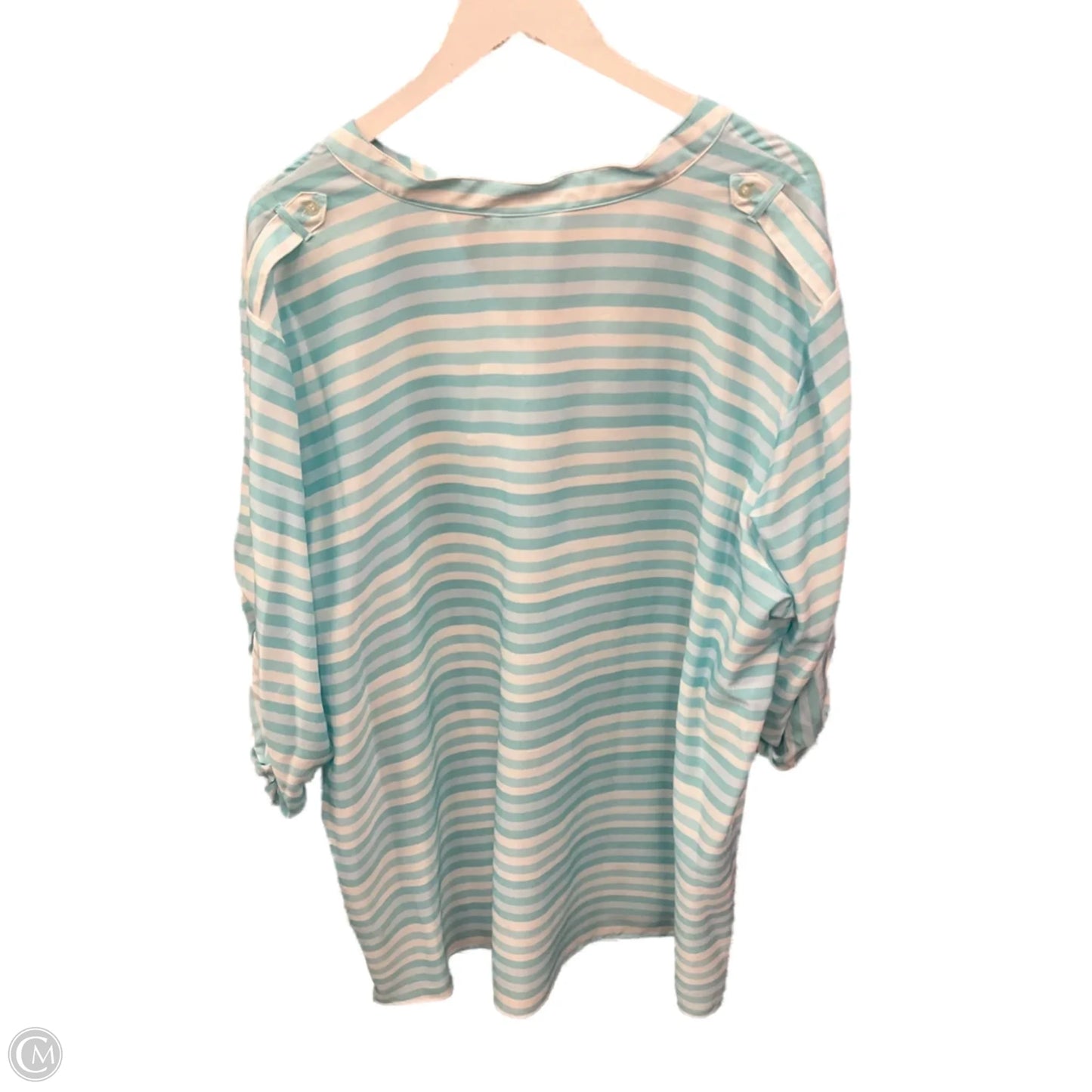 Top Long Sleeve By Calvin Klein In Aqua, Size: 3x