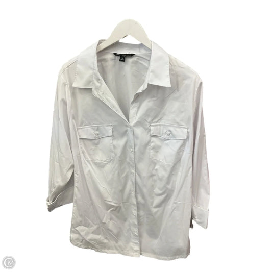 Top 3/4 Sleeve By Zac And Rachel In White, Size: 3x