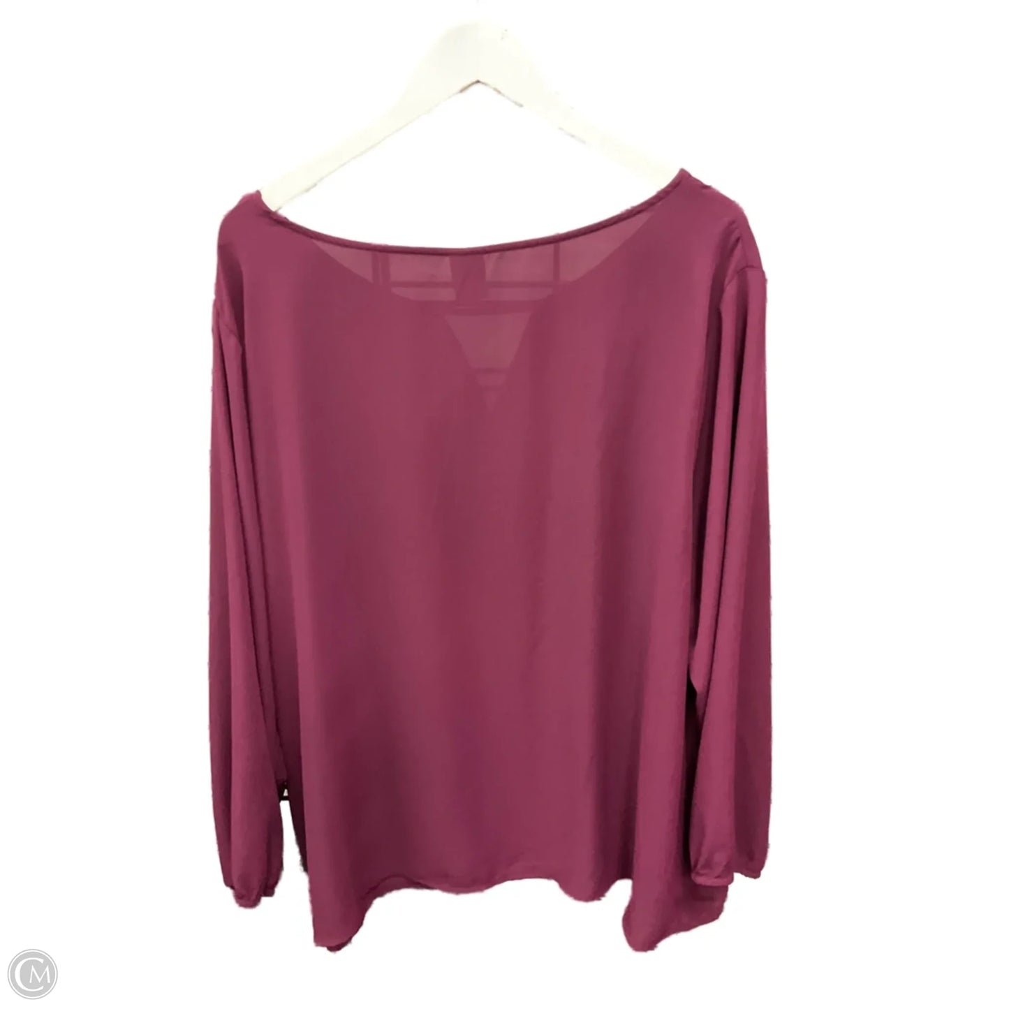 Top 3/4 Sleeve By Terra & Sky In Maroon, Size: 2x