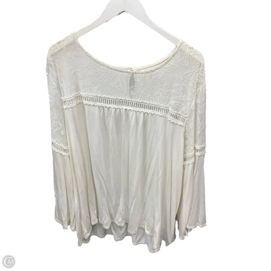 Top Long Sleeve By John Paul Richard In Cream, Size: 2x