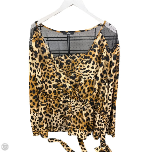 Top Long Sleeve By Clothes Mentor In Animal Print, Size: 3x