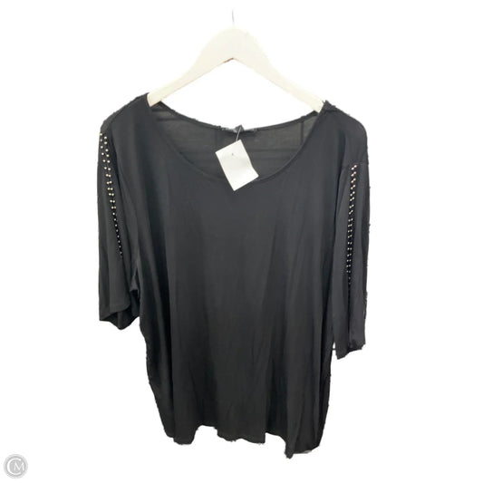 Top Short Sleeve By Cable And Gauge In Black, Size: 2x