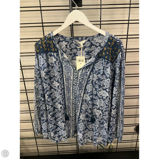 Top Long Sleeve By Lucky Brand In Blue, Size: 2x