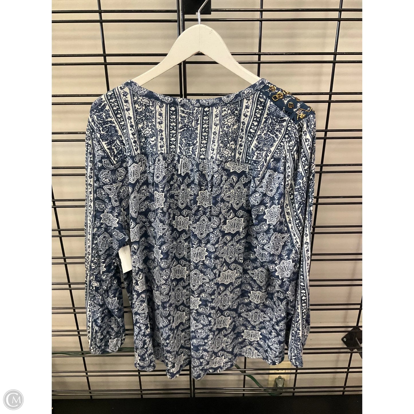 Top Long Sleeve By Lucky Brand In Blue, Size: 2x