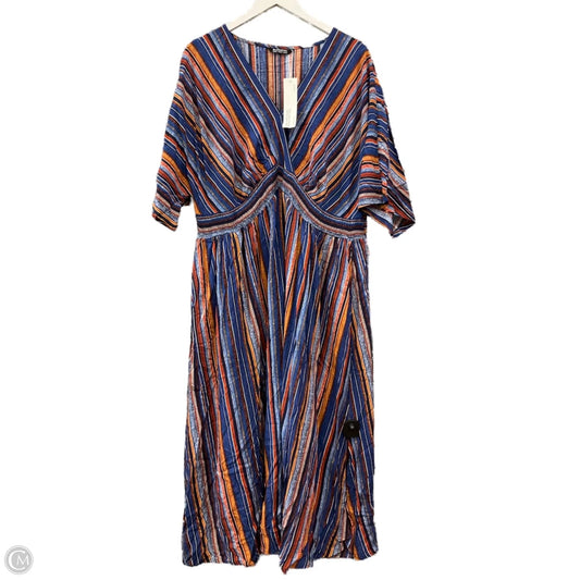 Dress Casual Maxi By Clothes Mentor In Blue & Brown, Size: 3x