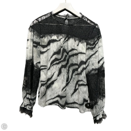 Top Long Sleeve By White House Black Market In Black & Grey, Size: Xs