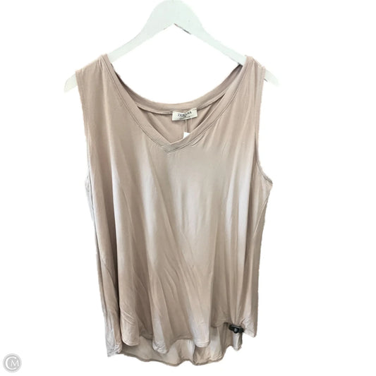 Top Sleeveless By Zenana Outfitters In Beige, Size: 3x