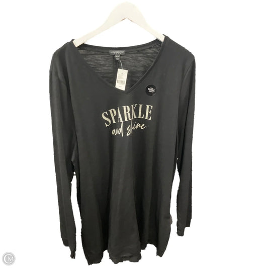 Top Short Sleeve By Lane Bryant In Black, Size: 1x