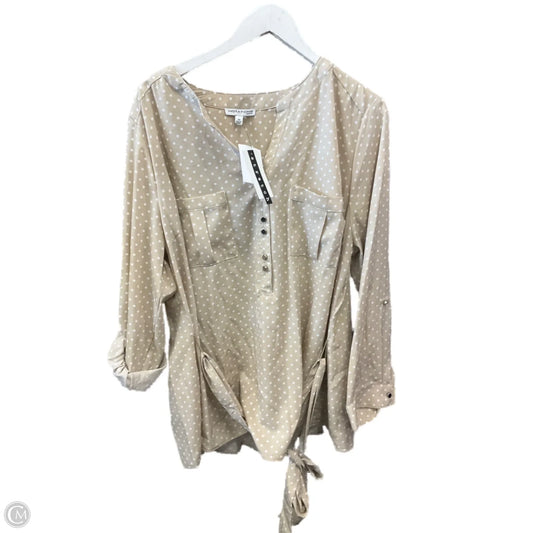 Top Long Sleeve By Notations In Beige, Size: 3x