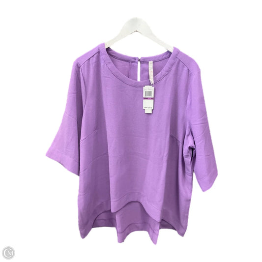 Top Short Sleeve By Melissa Mccarthy In Purple, Size: 2x