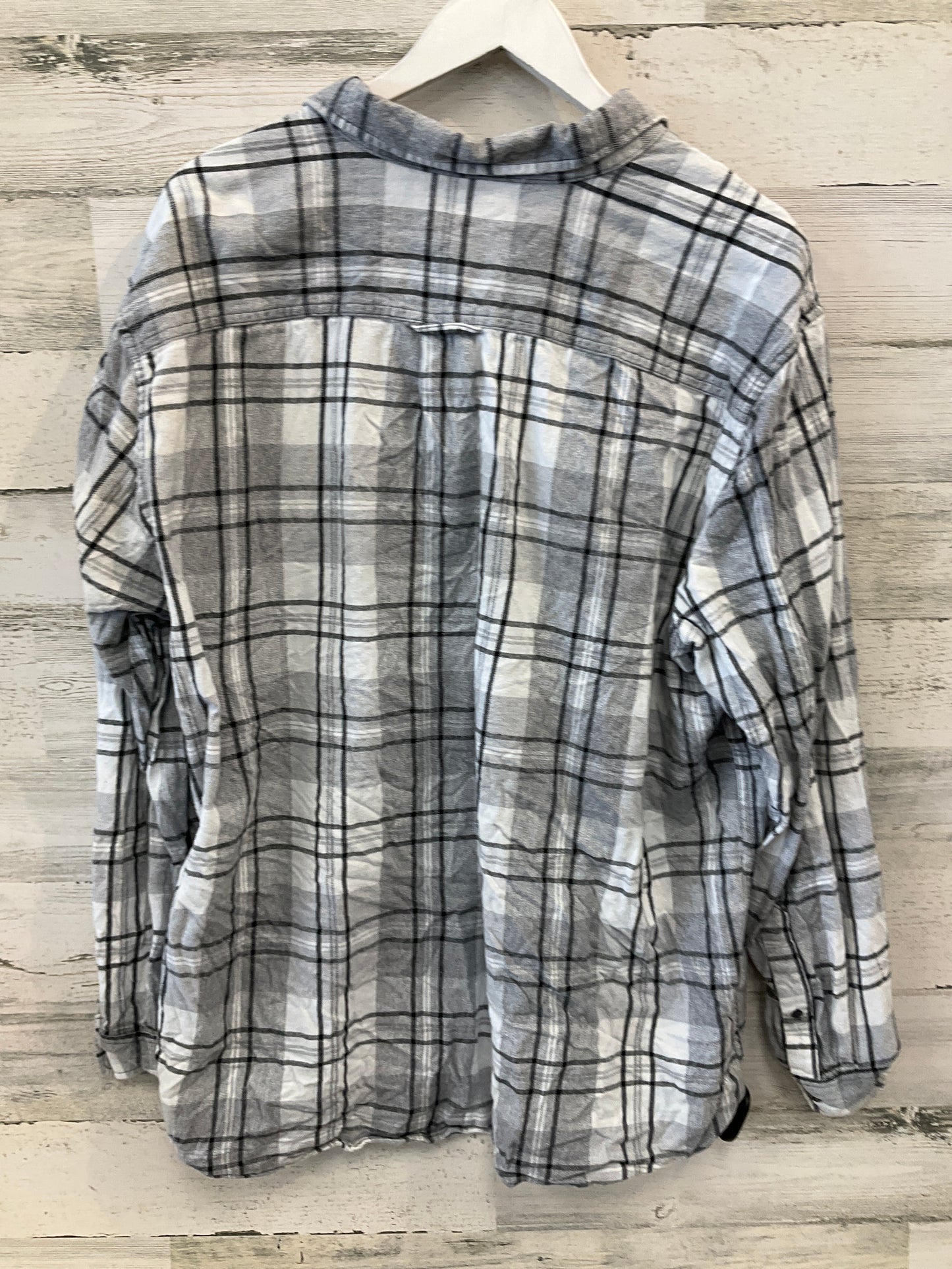 Top Long Sleeve By Falls Creek In Grey, Size: 2x