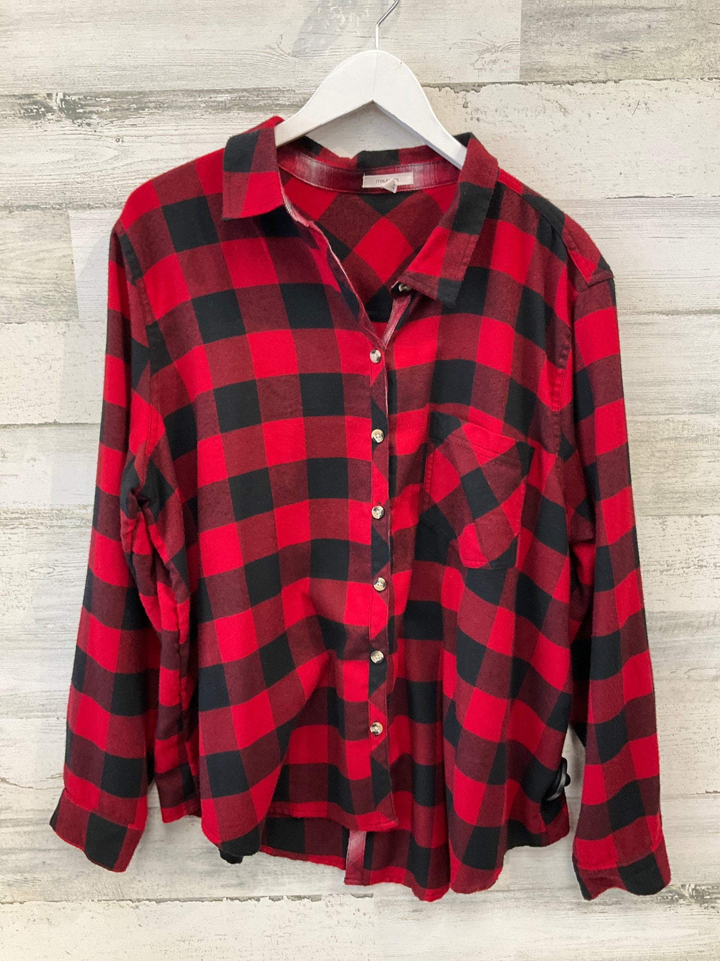 Top Long Sleeve By Maurices In Red, Size: 2x