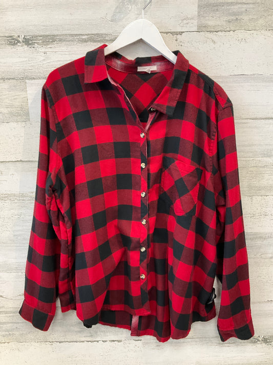 Top Long Sleeve By Maurices In Red, Size: 2x