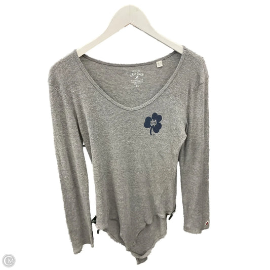 Top Long Sleeve By Original Ty Wear In Grey, Size: Xl