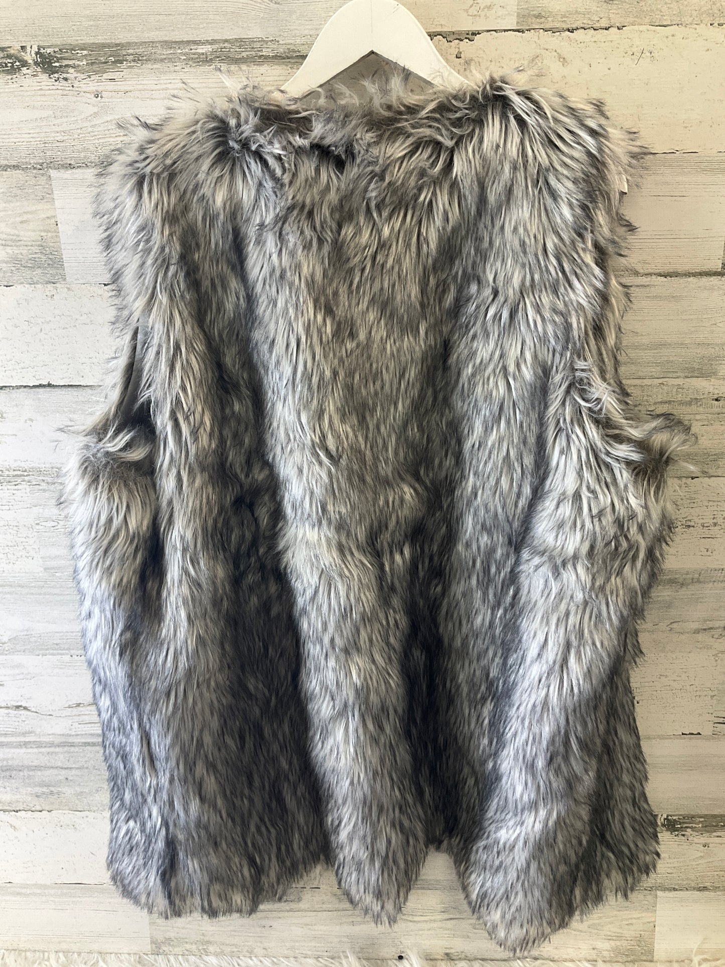 Vest Faux Fur & Sherpa By Rachel Zoe In Grey, Size: 2x