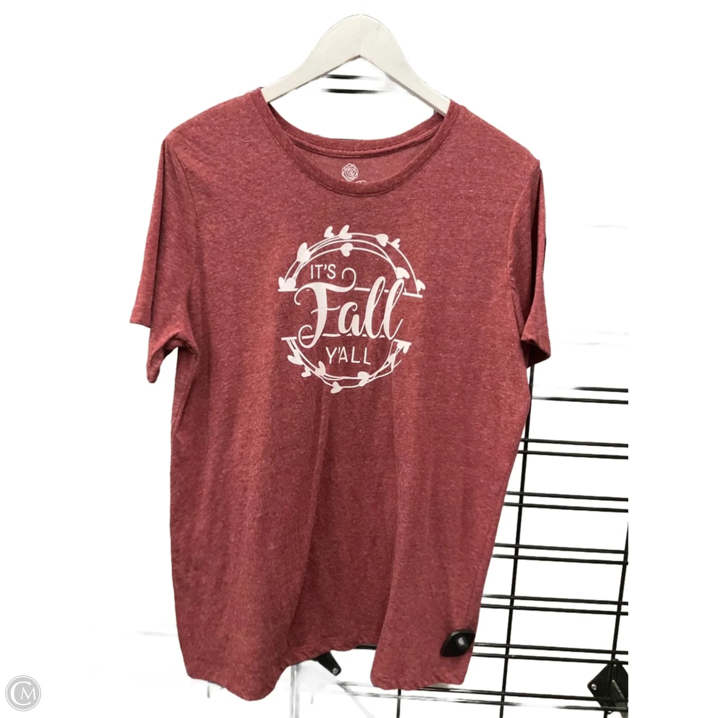 Top Short Sleeve By Clothes Mentor In Maroon, Size: 2x