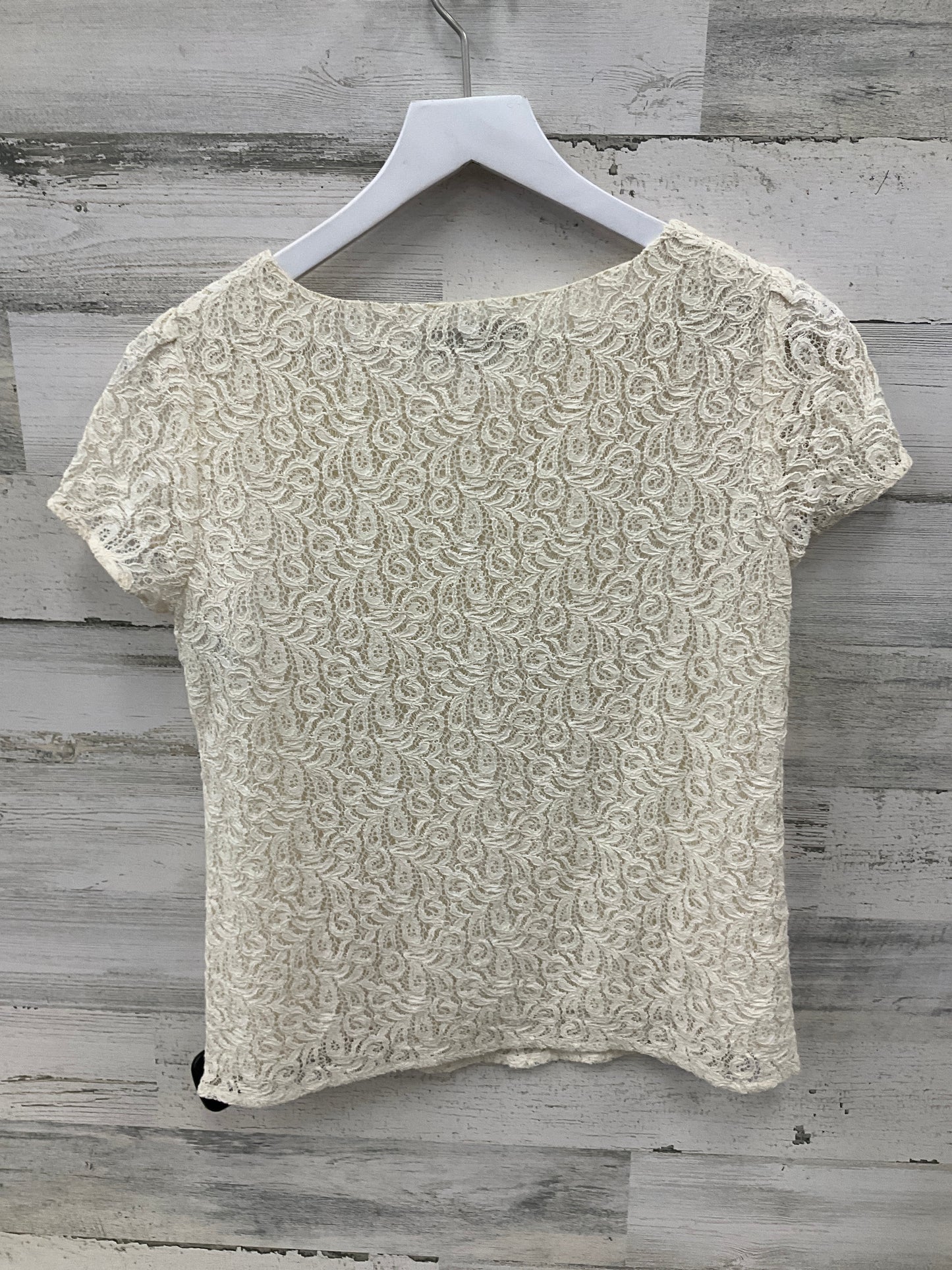 Top Short Sleeve By Loft In Cream, Size: Xs