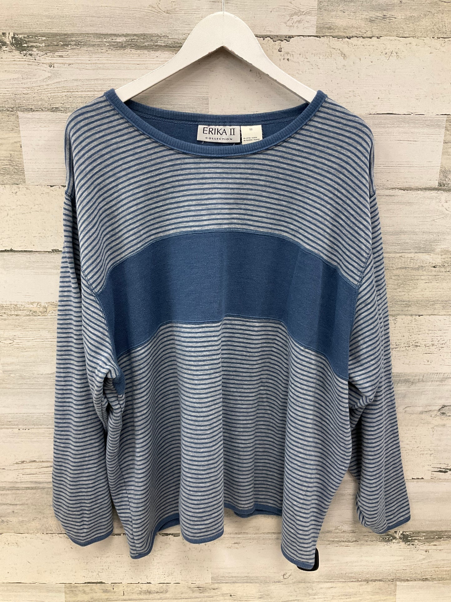 Top Long Sleeve By Erika And Co In Blue, Size: 3x