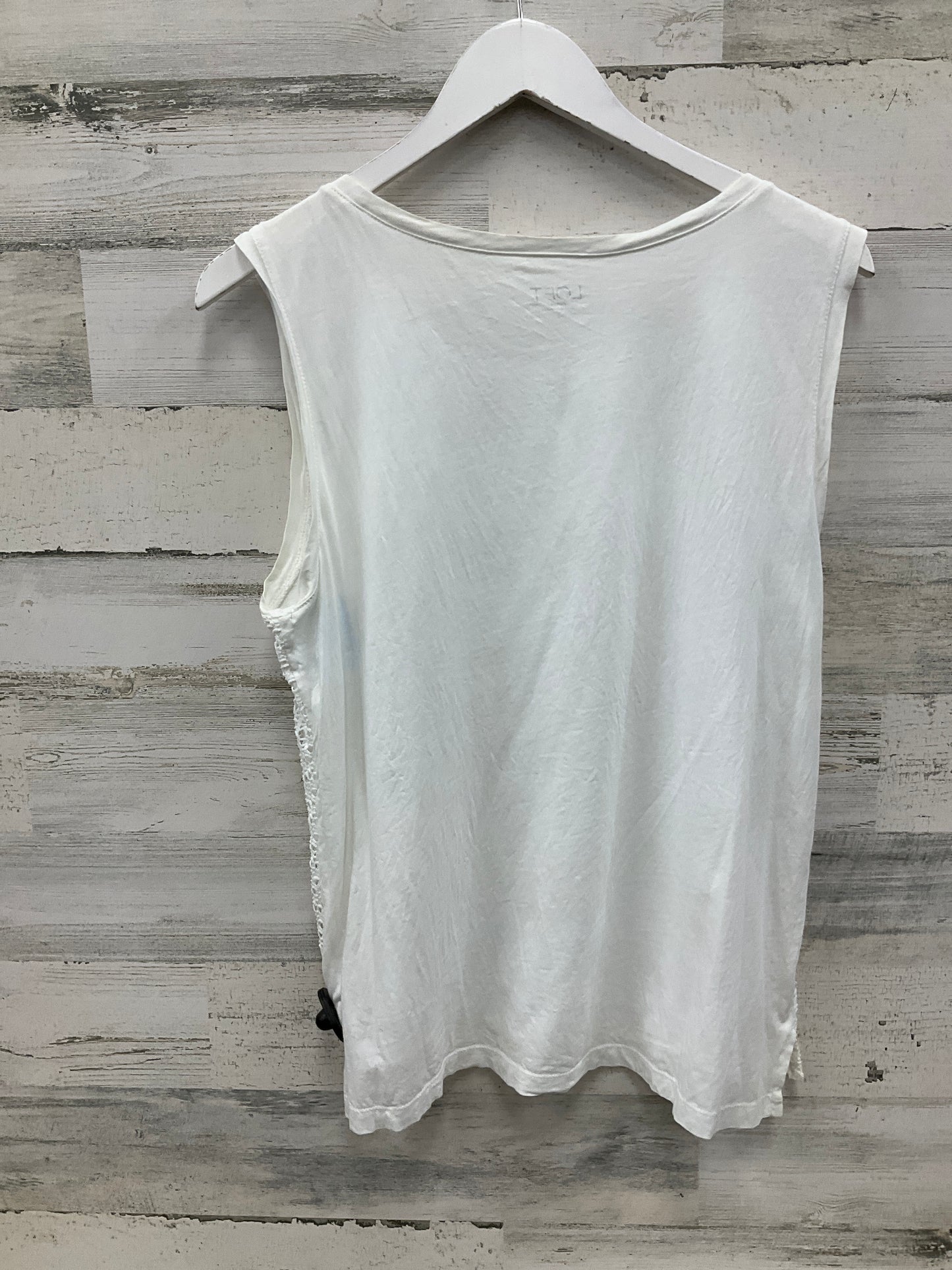 Top Short Sleeve By Loft In White, Size: L