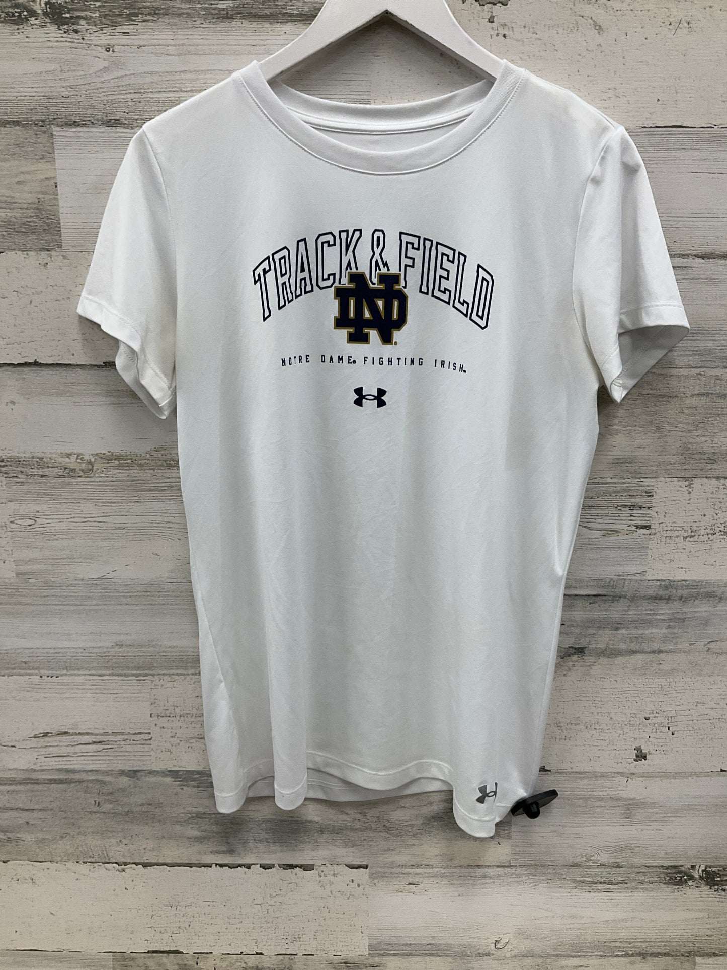 Top Short Sleeve By Under Armour In White, Size: L