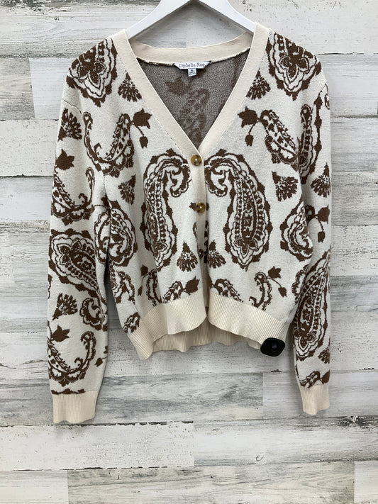 Cardigan By Ophelia Roe In Brown & Cream, Size: Xl