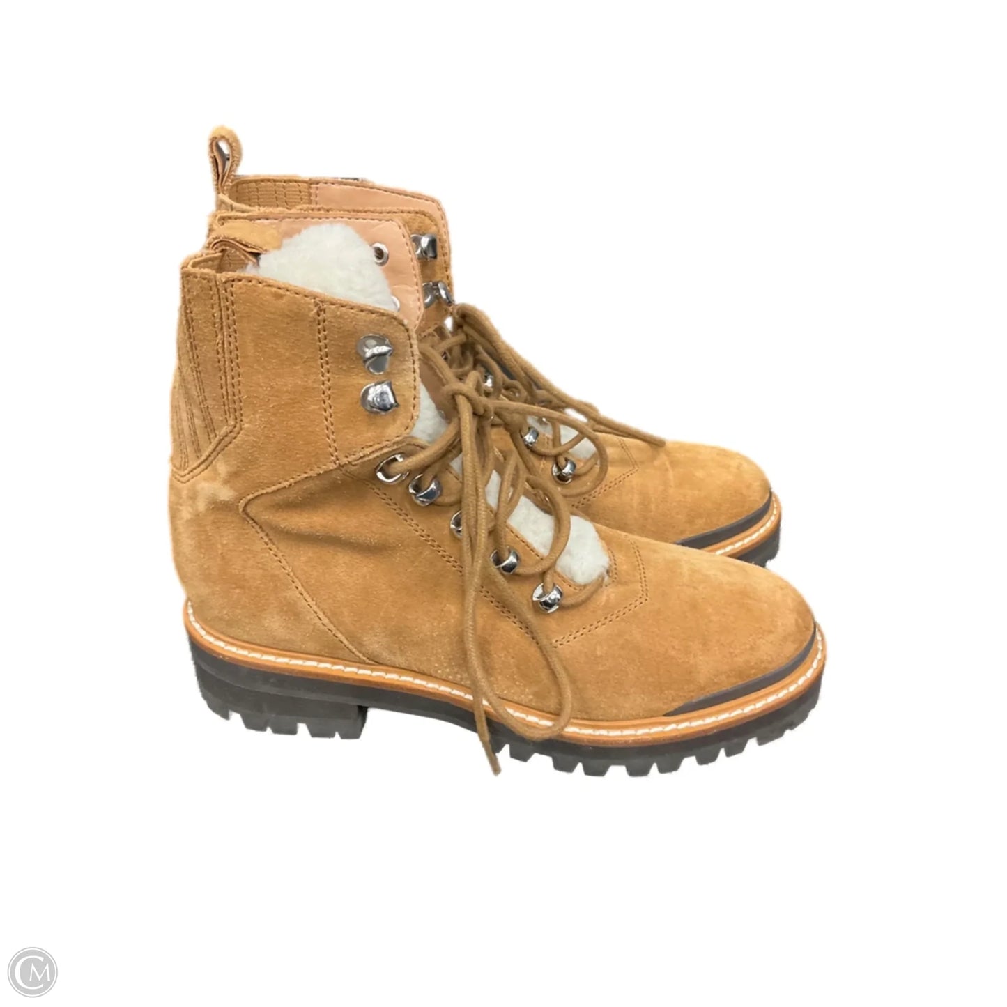 Boots Ankle Heels By Marc Fisher In Tan, Size: 6.5