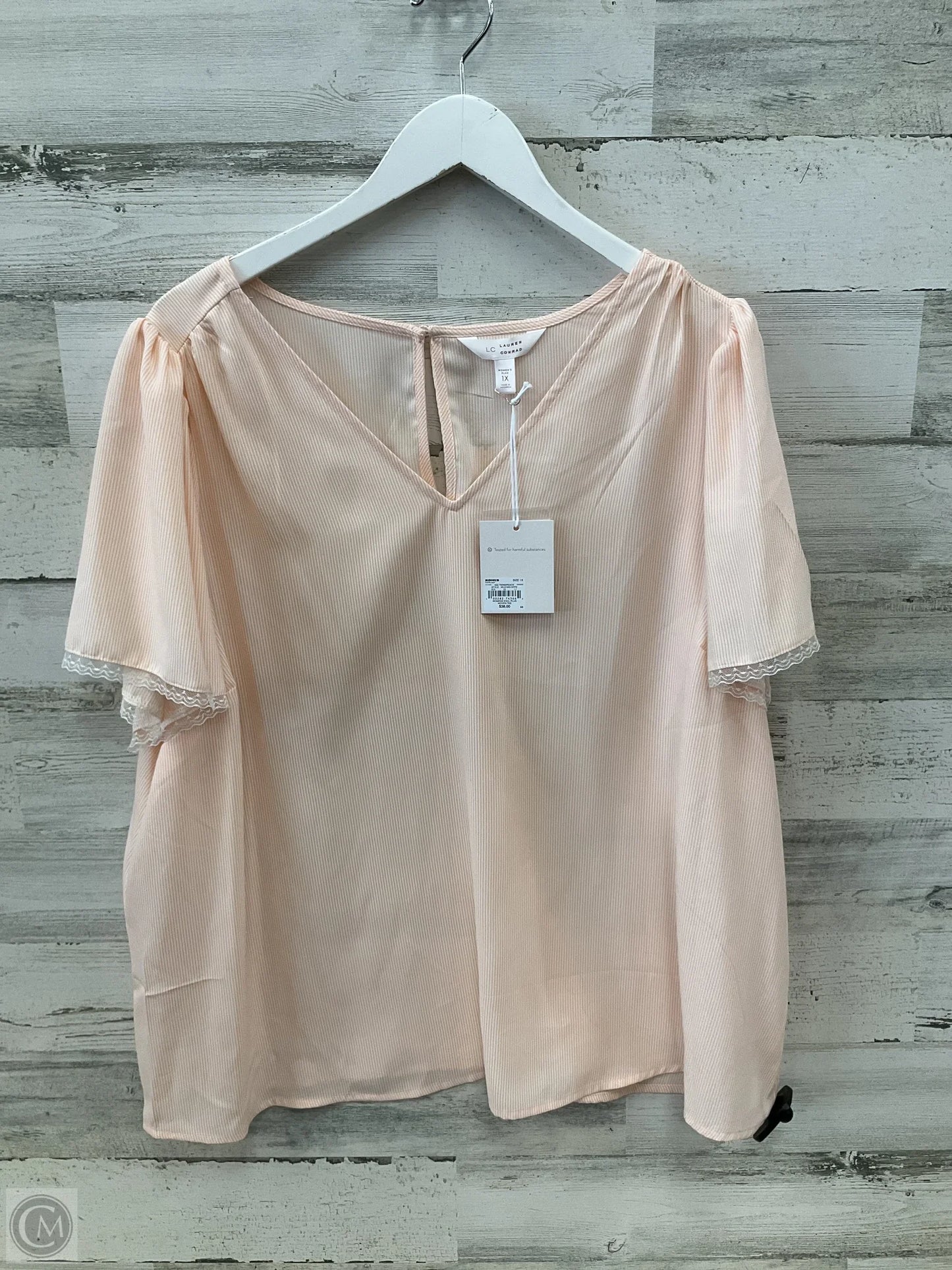 Top Short Sleeve By Lauren By Ralph Lauren In Orange, Size: 1x