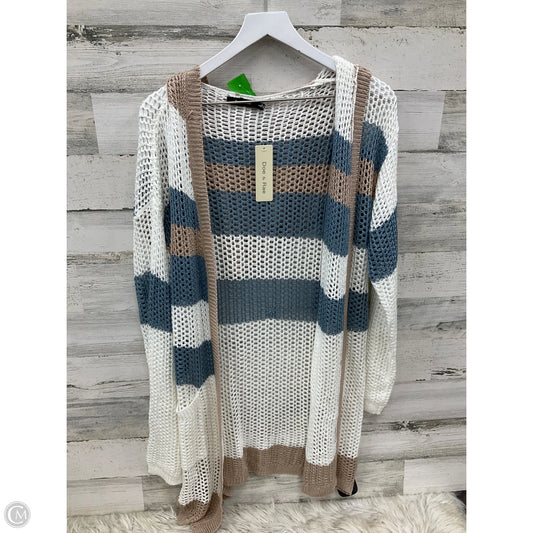 Cardigan By Doe & Rae In Blue & Cream, Size: L