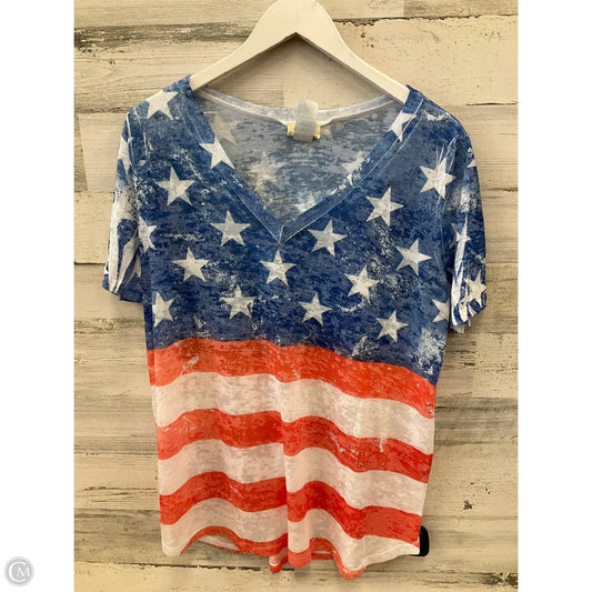 Top Short Sleeve By Bibi In Red & White, Size: Xl