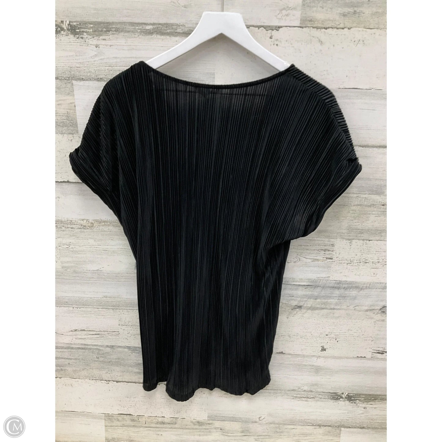 Top Short Sleeve By Andree By Unit In Black, Size: 1x