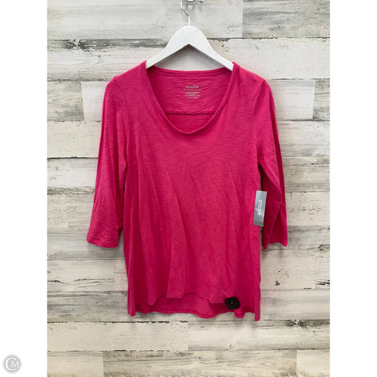 Top 3/4 Sleeve By Chicos In Pink, Size: S