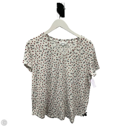 Top Short Sleeve By Freshman In White, Size: L