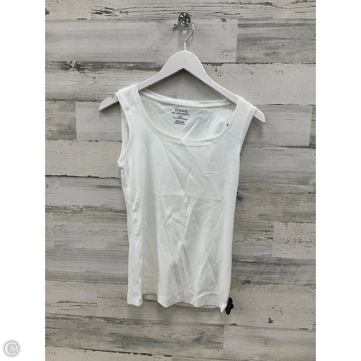 Top Sleeveless By Chicos In White, Size: S