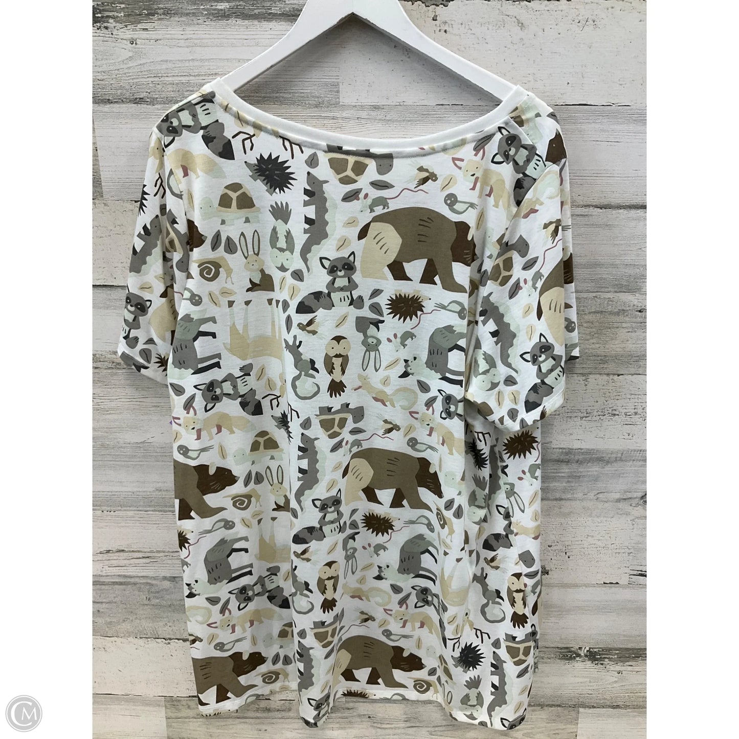 Top Short Sleeve By Lularoe In Cream, Size: 3x