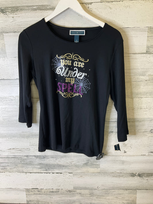 Top Long Sleeve By Karen Scott In Black, Size: S