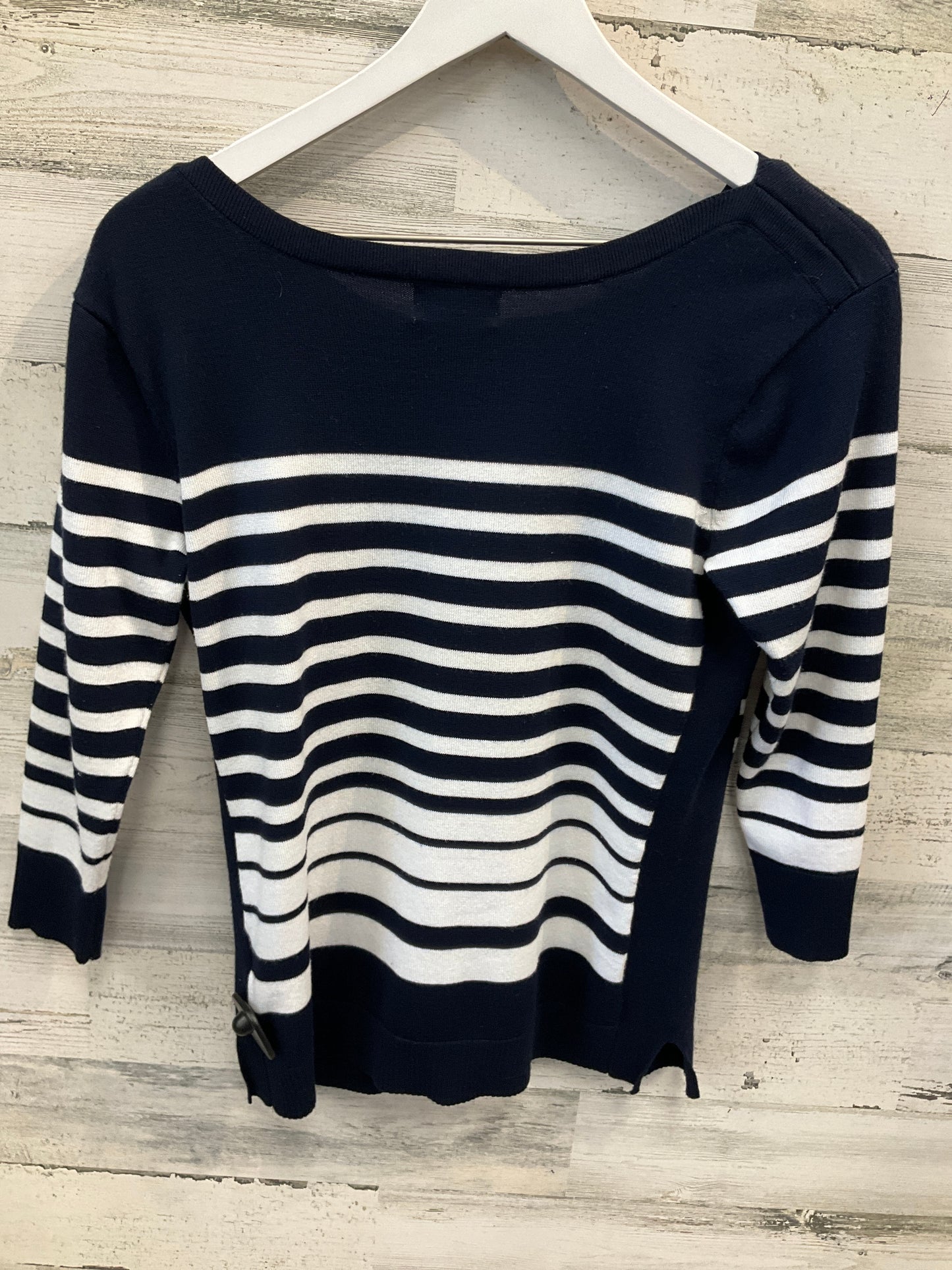 Top 3/4 Sleeve By Laura Scott In Navy, Size: M