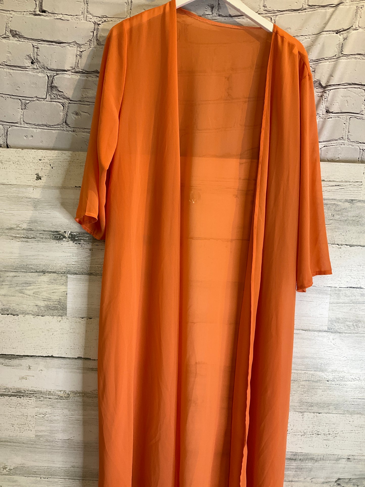 Kimono By Clothes Mentor In Orange, Size: 2x