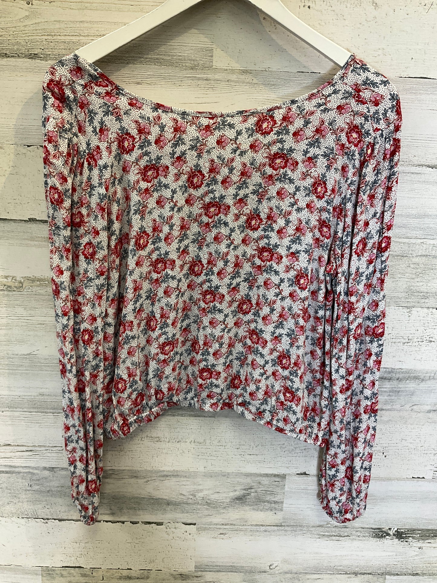 Blue & Red Top Long Sleeve Loft, Size S