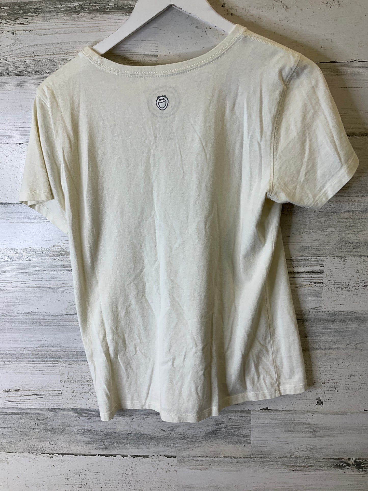 Top Short Sleeve By Life Is Good In Cream, Size: M