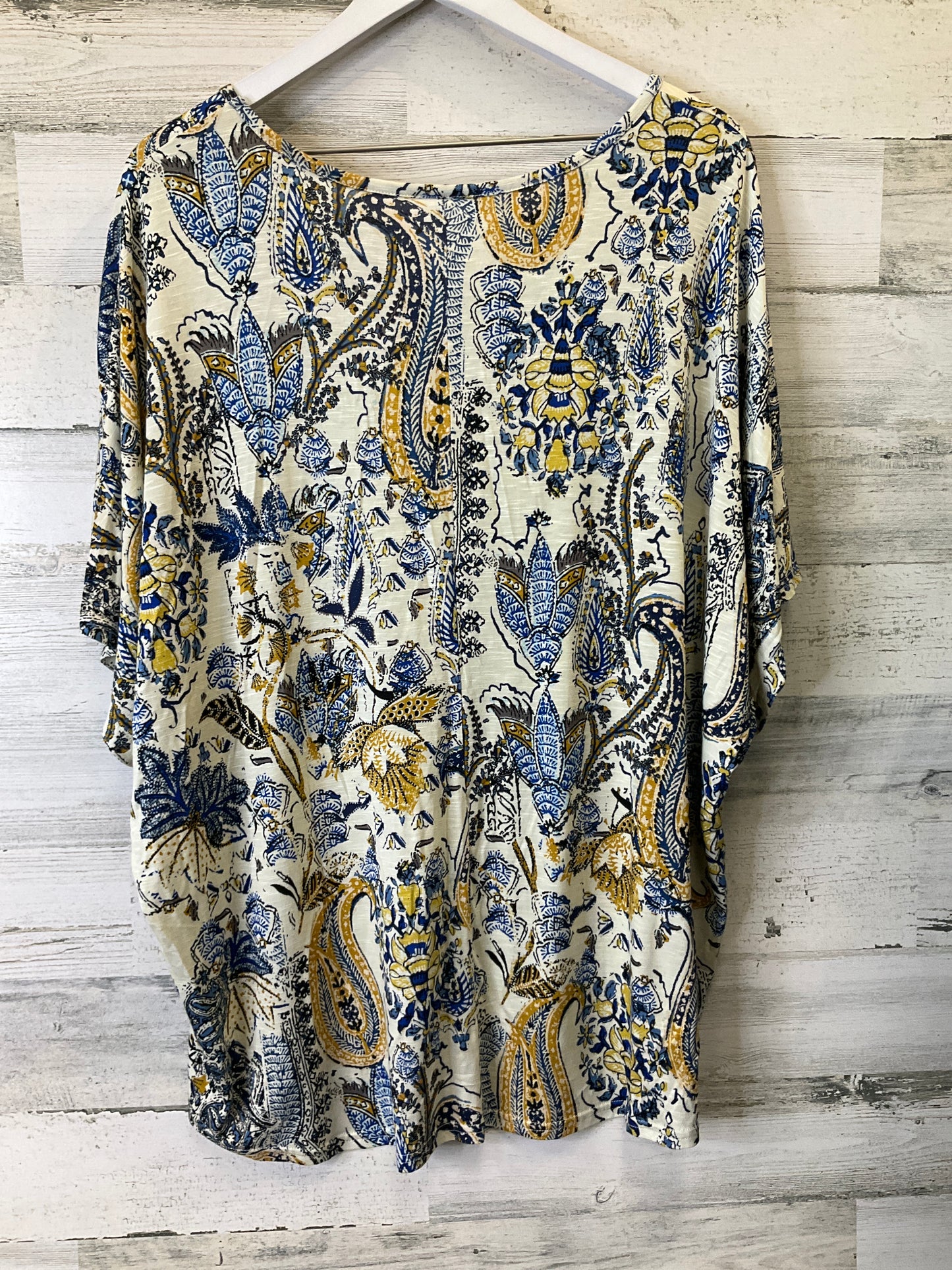 Blue & Yellow Top Short Sleeve Maurices, Size 1x