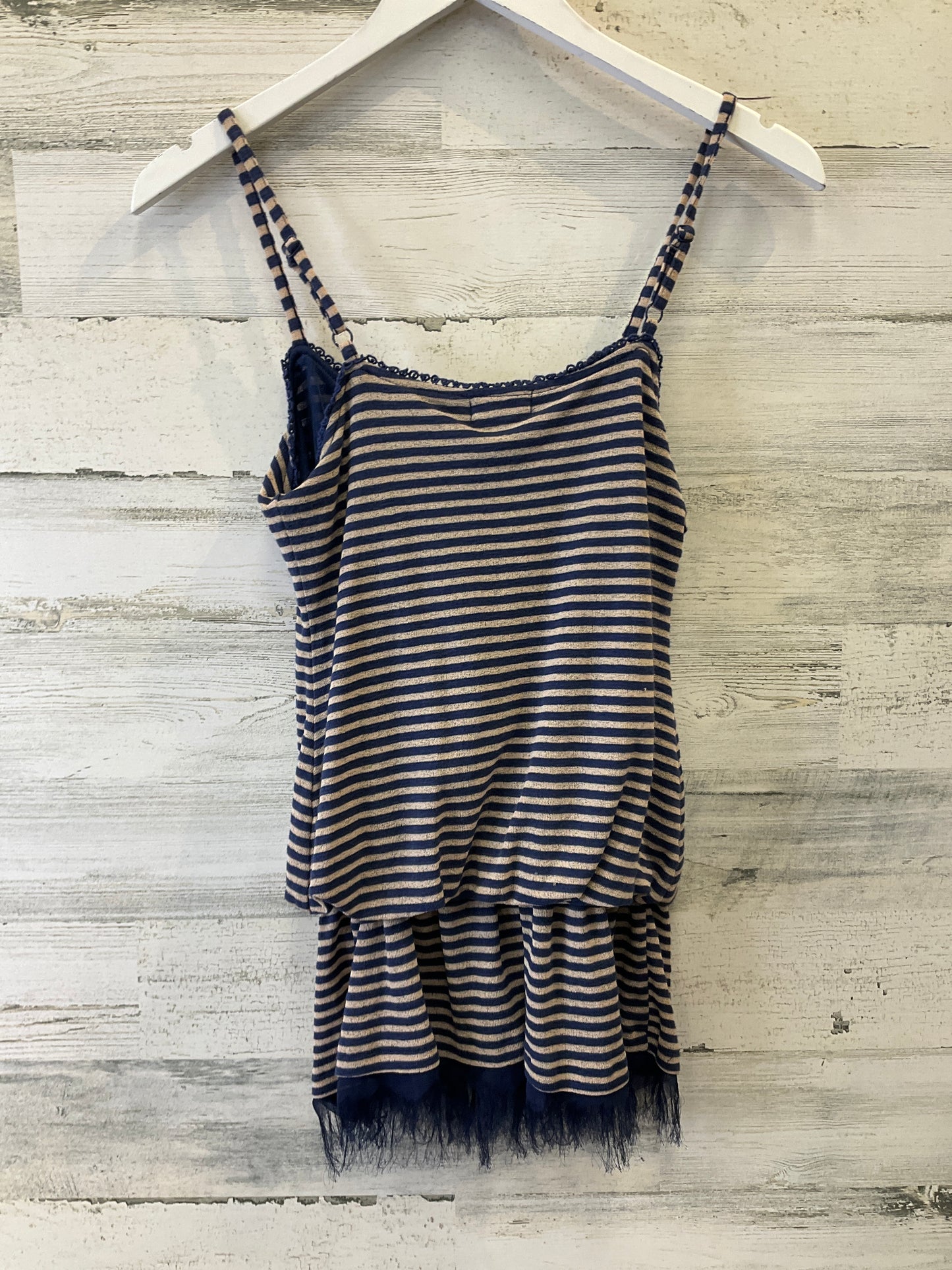 Blue & Tan Top Sleeveless Mine, Size S