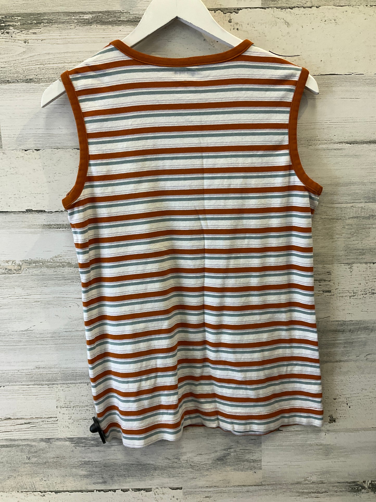 Orange & White Top Sleeveless Duluth Trading, Size M