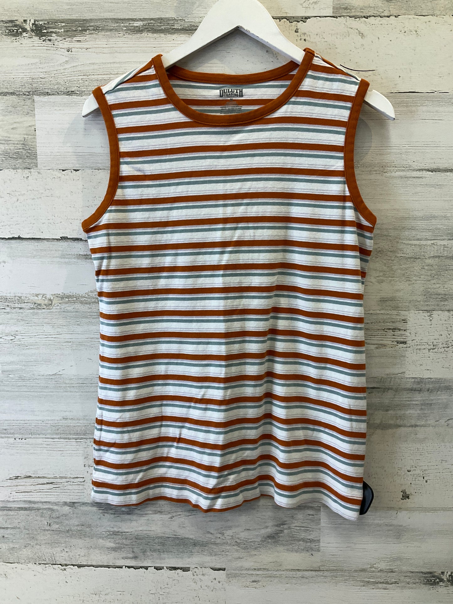 Orange & White Top Sleeveless Duluth Trading, Size M