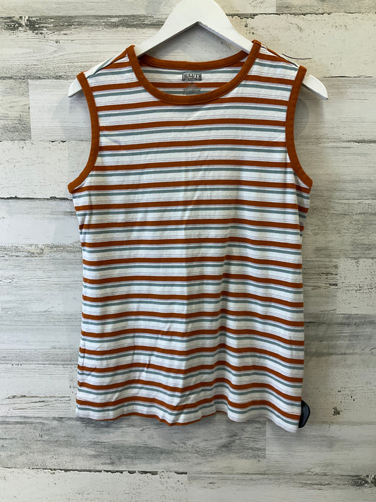 Orange & White Top Sleeveless Duluth Trading, Size M