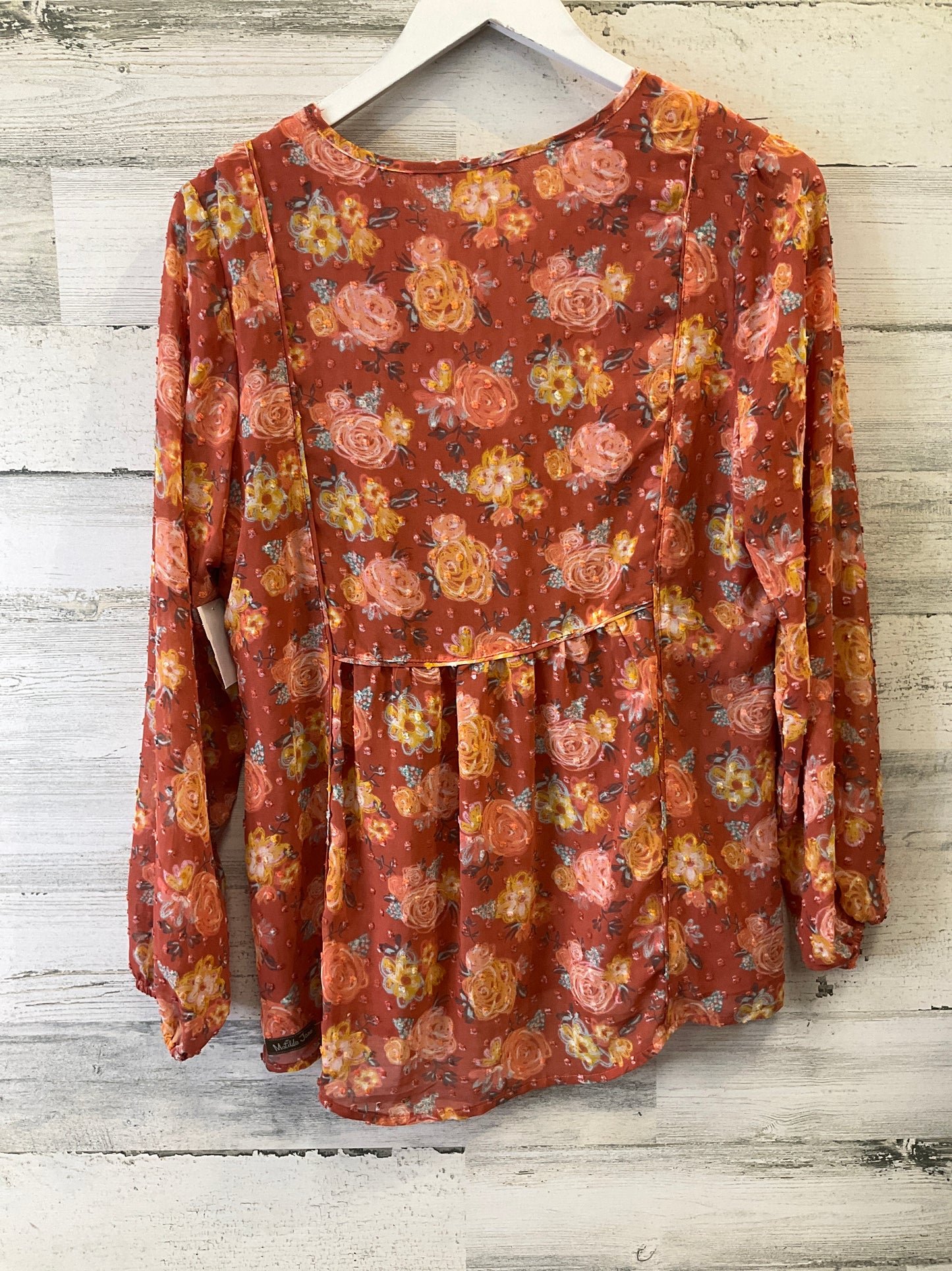 Orange Top Long Sleeve Matilda Jane, Size S