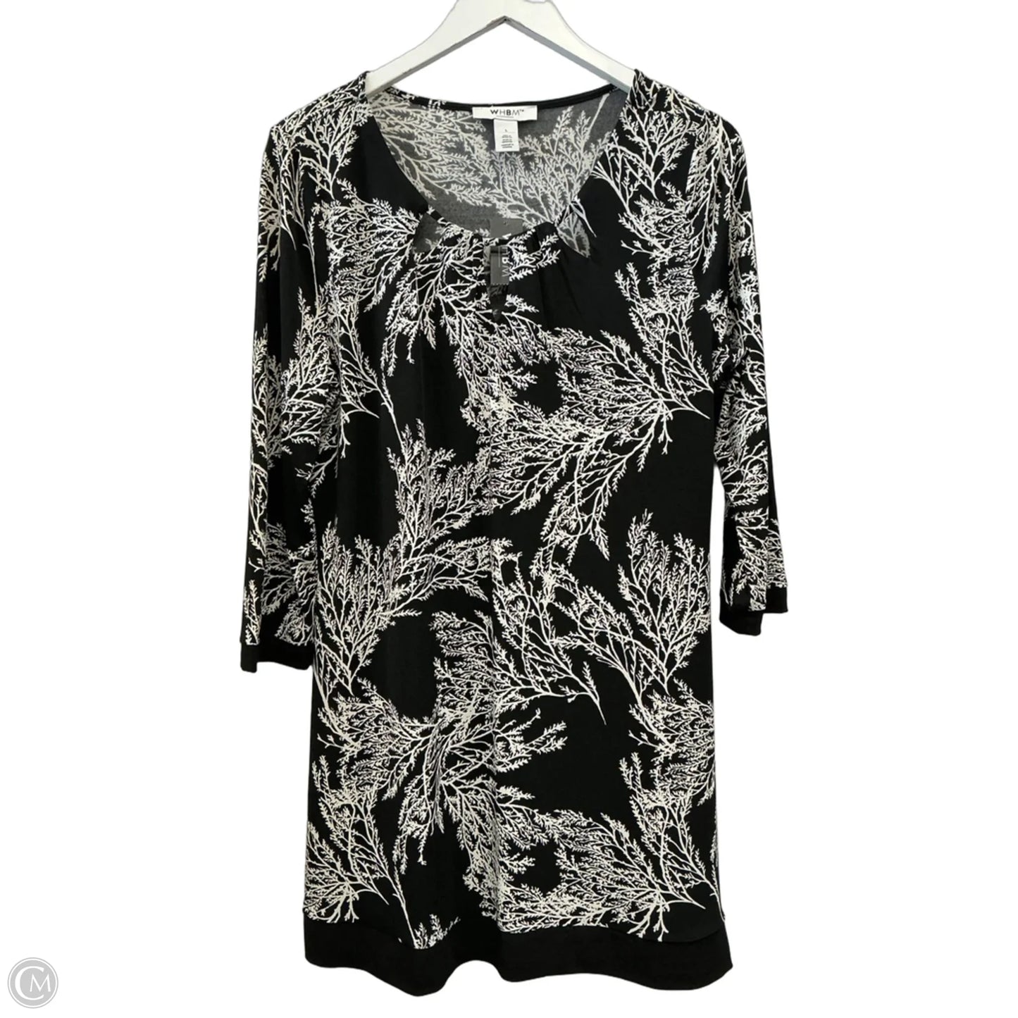Dress Casual Midi By White House Black Market In Black & White, Size: L