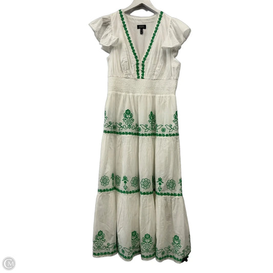 Dress Casual Maxi By Adrianna Papell In Green & White, Size: 10